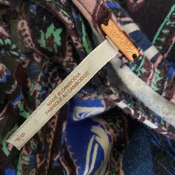 Free People Blue Paisley lace up bodysuit - Picture 7 of 12